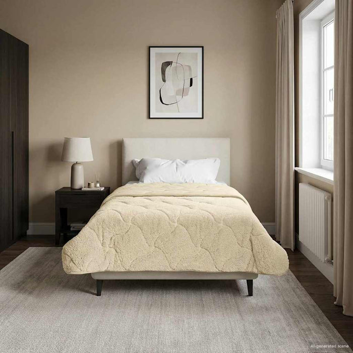Duvet de iarnă Crem 155 x 220 cm Microfibră și fleece Teddy - WALTI WALTI