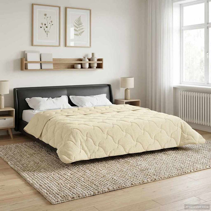 Duvet de iarnă Crem 240 x 260 cm Microfibră și fleece Teddy - WALTI WALTI
