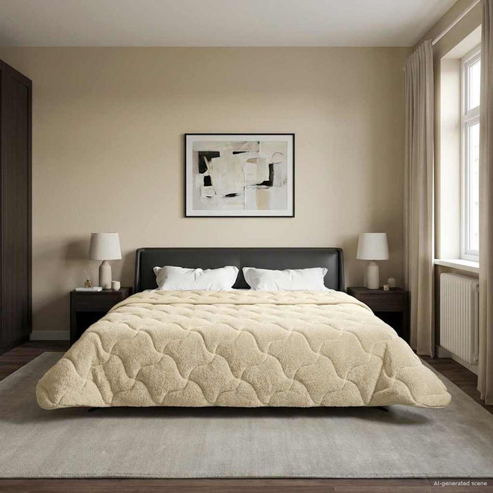 Duvet de iarnă Crem 240 x 260 cm Microfibră și fleece Teddy - WALTI WALTI
