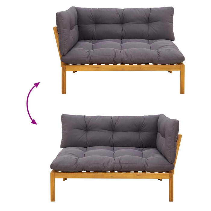 Unitate canapea colț Gri Natural și Închis 132 x 92 x 82 cm - WALTI WALTI