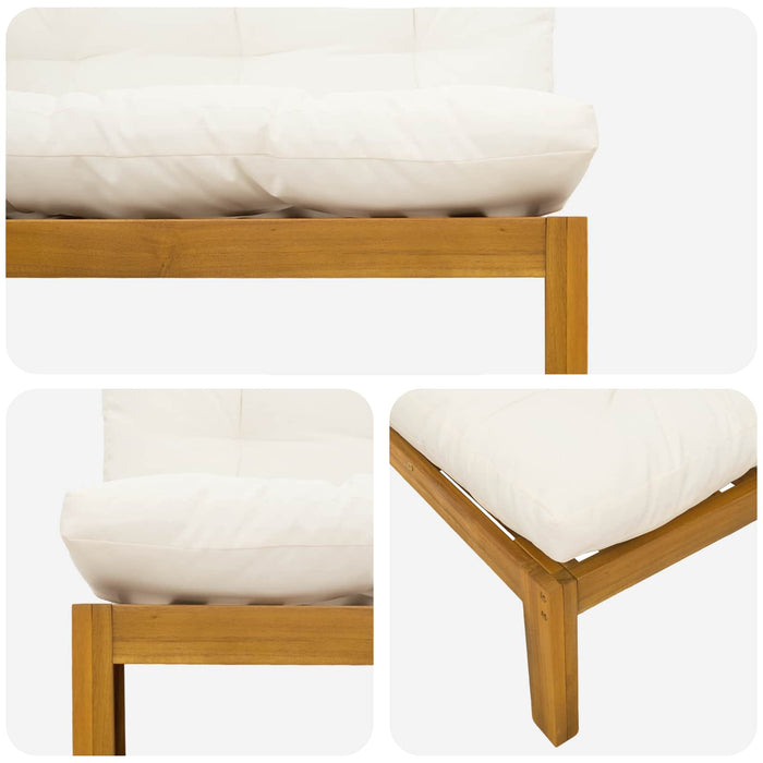 Unitate canapea de mijloc Alb Natural și Crem 120 x 80 x 82 cm - WALTI WALTI