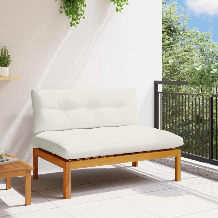 Unitate canapea de mijloc Alb Natural și Crem 120 x 80 x 82 cm - WALTI WALTI