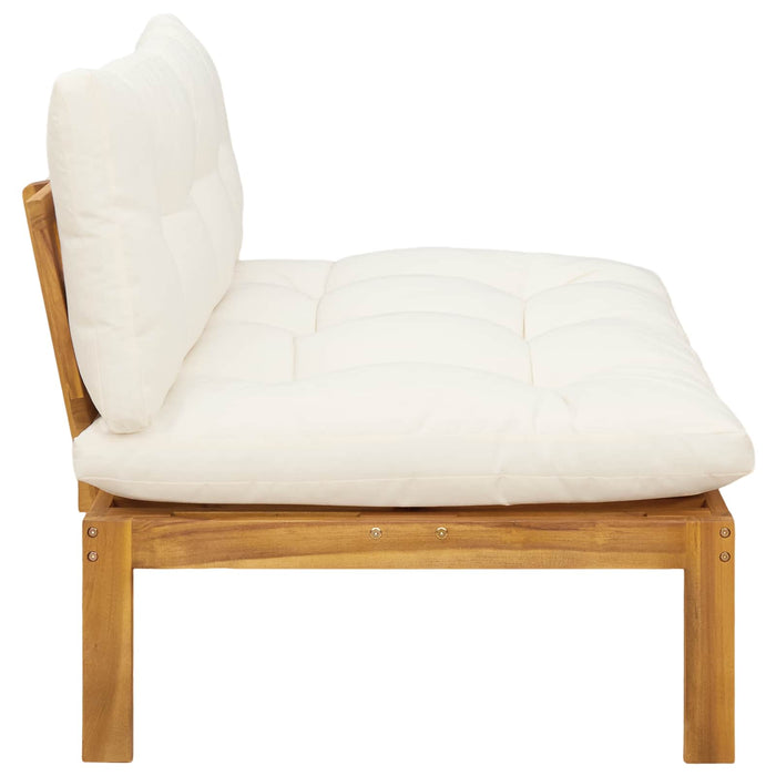 Unitate canapea de mijloc Alb Natural și Crem 120 x 80 x 82 cm - WALTI WALTI