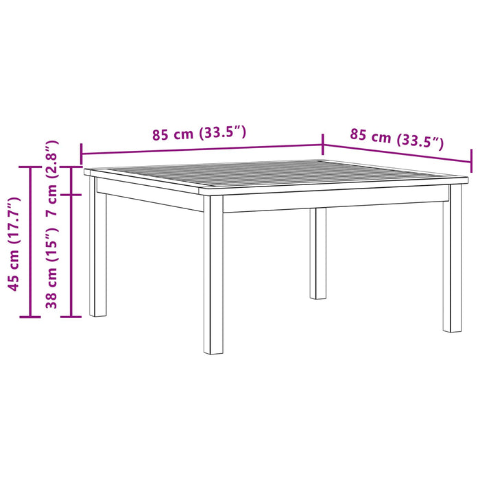 Masă de cafea Acacia deschis 85 x 85 x 45 cm - WALTI WALTI