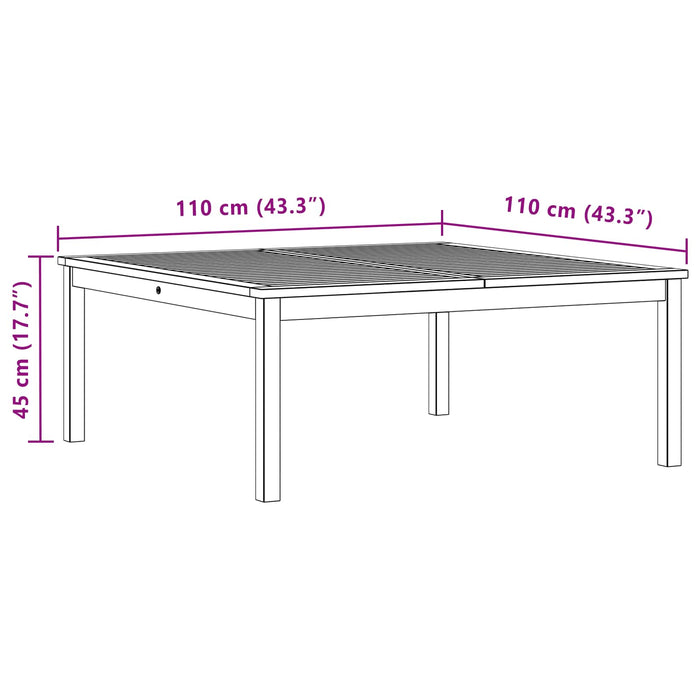 Masă de cafea Acacia deschis 110 x 110 x 45 cm - WALTI WALTI