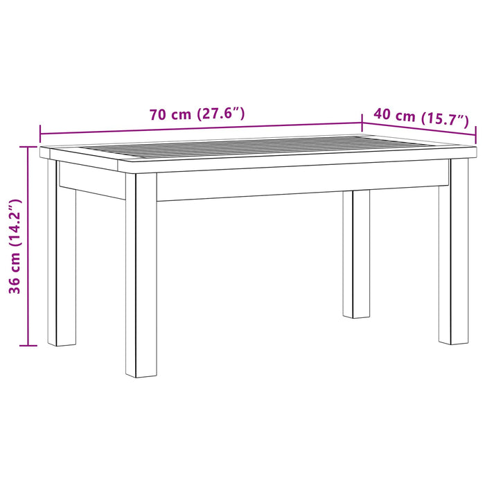 Masă de cafea Acacia deschis 70 x 40 x 36 cm - WALTI WALTI