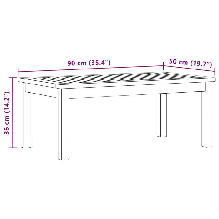 Masă de cafea Acacia deschis 90 x 50 x 36 cm - WALTI WALTI