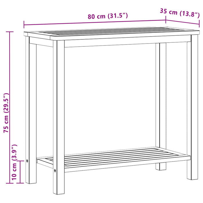 Masă de consolă pentru grădină Acacia deschis 80 x 35 x 75 cm - WALTI WALTI