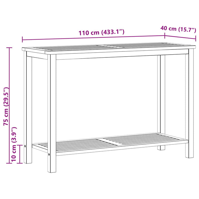 Masă de consolă pentru grădină Acacia deschis 110 x 40 x 75 cm - WALTI WALTI