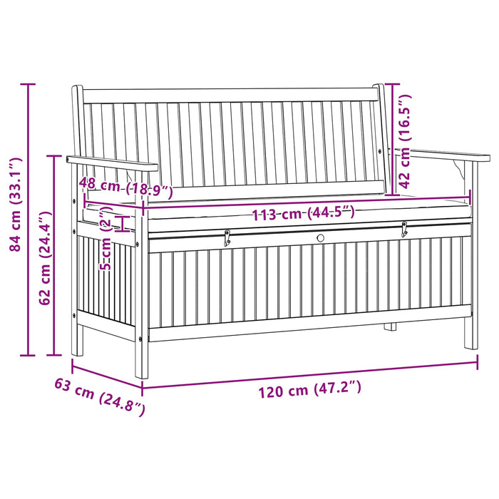 Bancă cu spațiu de depozitare cu pernă cu ușă 120 x 63 x 84 cm - WALTI WALTI