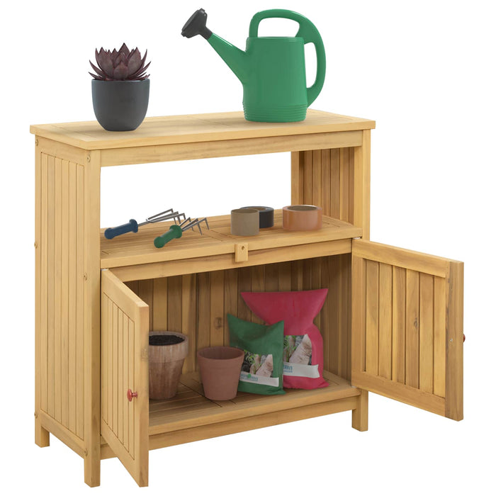 Masă de consolă pentru grădină Acacia deschis 80 x 35 x 75 cm - WALTI WALTI