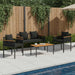 Set de Mobilier pentru Exterior cu pernă 4 pcs Negru Ratan PE - WALTI WALTI