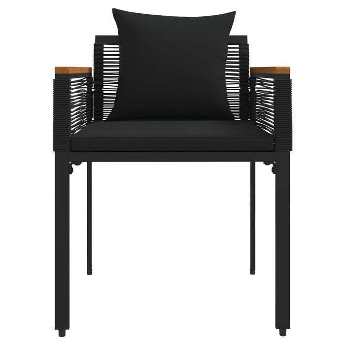 Set de Mobilier pentru Exterior cu pernă 4 pcs Negru Ratan PE - WALTI WALTI