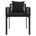 Set de Mobilier pentru Exterior cu pernă 4 pcs Negru Ratan PE - WALTI WALTI