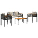 Set de Mobilier pentru Exterior 4 pcs Negru și Alb crem - WALTI WALTI