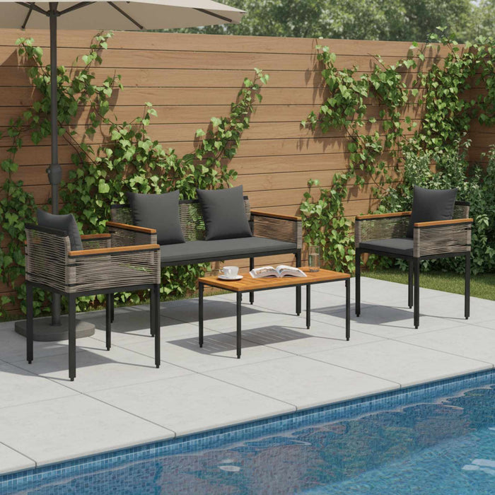 Set de Mobilier pentru Exterior 4 pcs Gri și gri închis - WALTI WALTI