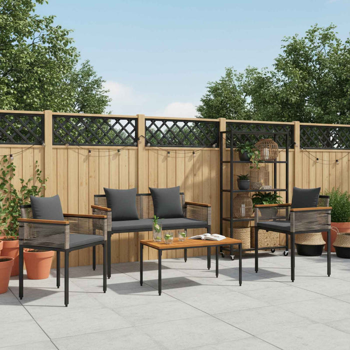 Set de Mobilier pentru Exterior 4 pcs Gri și gri închis - WALTI WALTI