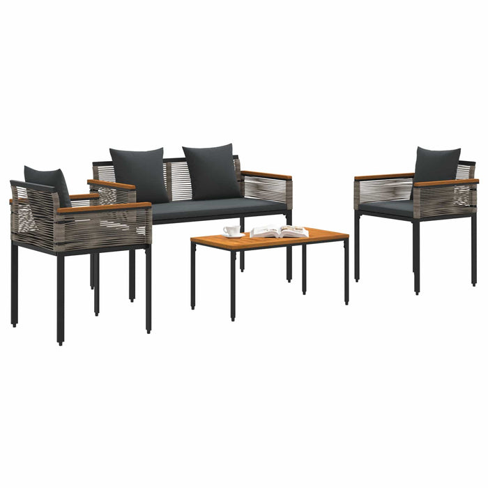 Set de Mobilier pentru Exterior 4 pcs Gri și gri închis - WALTI WALTI