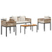 Set de Mobilier pentru Exterior 4 pcs Bej și alb crem Ratan PE - WALTI WALTI