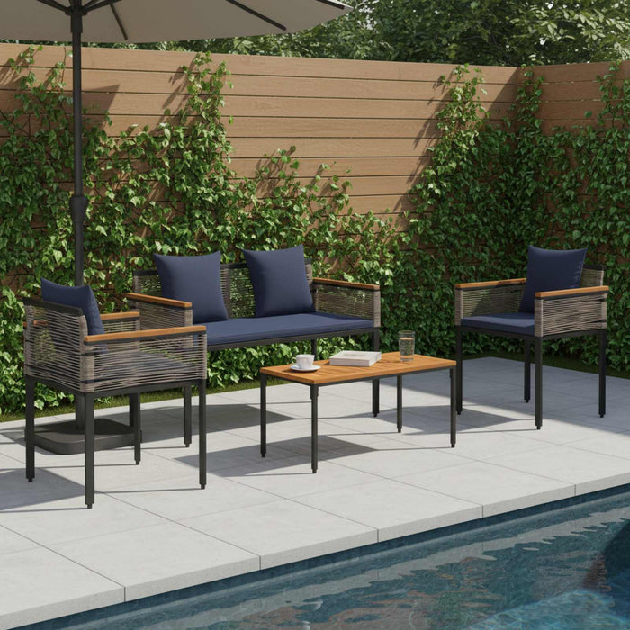 Set de Mobilier pentru Exterior 4 pcs Gri și albastru marin - WALTI WALTI