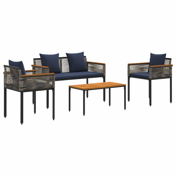 Set de Mobilier pentru Exterior 4 pcs Gri și albastru marin - WALTI WALTI