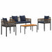 Set de Mobilier pentru Exterior 4 pcs Gri și albastru marin - WALTI WALTI
