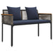 Set de Mobilier pentru Exterior 4 pcs Gri și albastru marin - WALTI WALTI