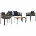 Set de Mobilier pentru Exterior 4 pcs Gri și albastru marin - WALTI WALTI