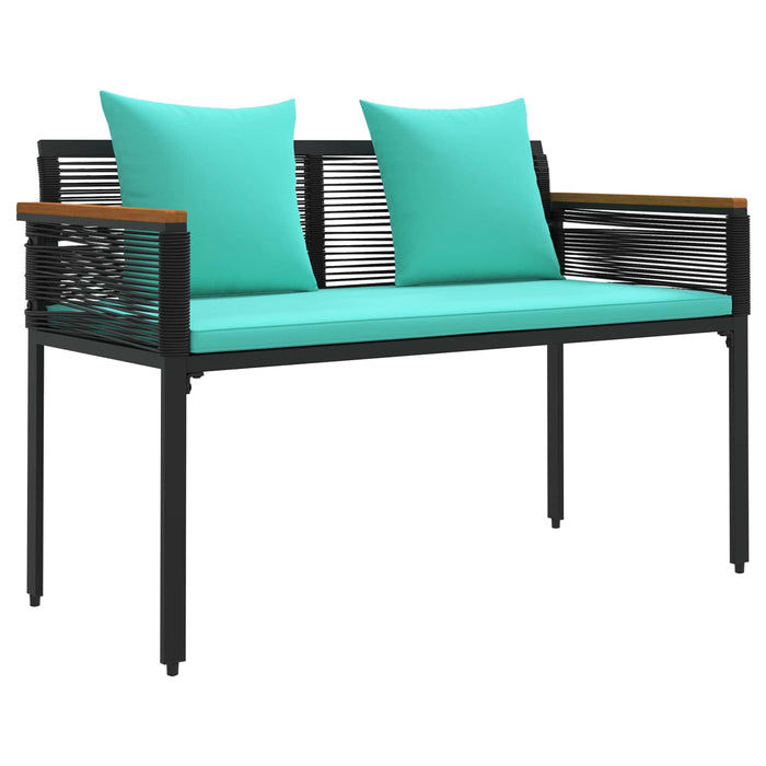 Set de Mobilier pentru Exterior 4 pcs Negru și Turcoaz Ratan PE - WALTI WALTI