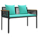 Set de Mobilier pentru Exterior 4 pcs Negru și Turcoaz Ratan PE - WALTI WALTI