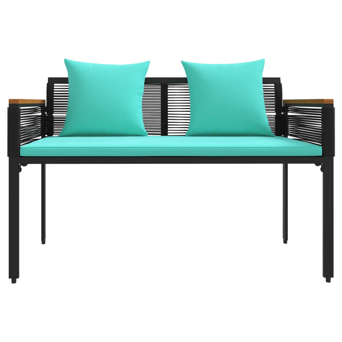Set de Mobilier pentru Exterior 4 pcs Negru și Turcoaz Ratan PE - WALTI WALTI