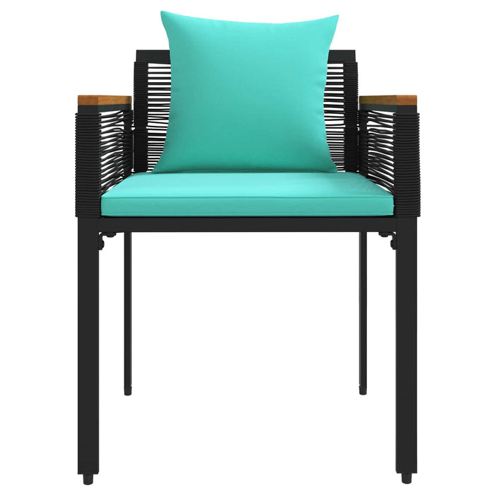 Set de Mobilier pentru Exterior 4 pcs Negru și Turcoaz Ratan PE - WALTI WALTI