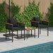 Set de Mobilier pentru Exterior cu pernă 3 pcs Negru Ratan PE - WALTI WALTI