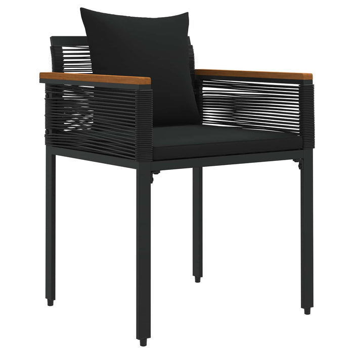 Set de Mobilier pentru Exterior cu pernă 3 pcs Negru Ratan PE - WALTI WALTI