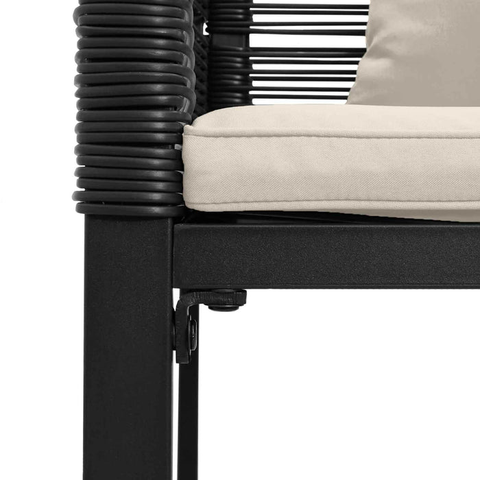 Set de Mobilier pentru Exterior 3 pcs Negru și Alb crem - WALTI WALTI