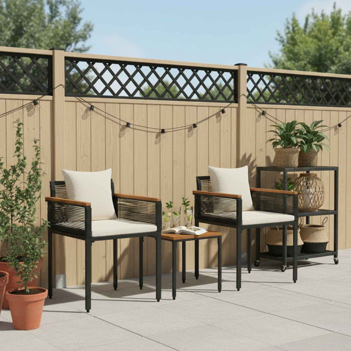 Set de Mobilier pentru Exterior 3 pcs Negru și Alb crem - WALTI WALTI