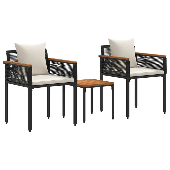 Set de Mobilier pentru Exterior 3 pcs Negru și Alb crem - WALTI WALTI