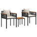 Set de Mobilier pentru Exterior 3 pcs Negru și Alb crem - WALTI WALTI