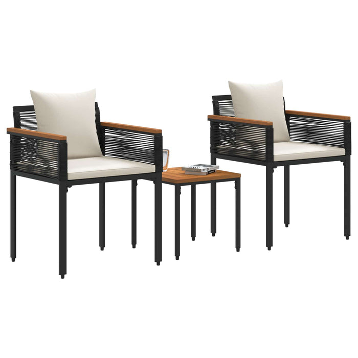 Set de Mobilier pentru Exterior 3 pcs Negru și Alb crem - WALTI WALTI