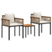 Set de Mobilier pentru Exterior 3 pcs Bej și alb crem Ratan PE - WALTI WALTI
