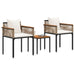 Set de Mobilier pentru Exterior 3 pcs Bej și alb crem Ratan PE - WALTI WALTI
