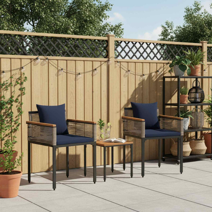 Set de Mobilier pentru Exterior 3 pcs Gri și albastru marin - WALTI WALTI