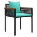 Set de Mobilier pentru Exterior 3 pcs Negru și Turcoaz Ratan PE - WALTI WALTI
