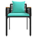 Set de Mobilier pentru Exterior 3 pcs Negru și Turcoaz Ratan PE - WALTI WALTI