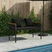 Bancă de exterior cu pernă Negru 117 x 54 x 74.5 cm poliratan - WALTI WALTI