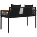 Bancă de exterior cu pernă Negru 117 x 54 x 74.5 cm poliratan - WALTI WALTI