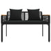 Bancă de exterior cu pernă Negru 117 x 54 x 74.5 cm poliratan - WALTI WALTI