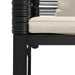 Bancă de exterior cu pernă Negru și Alb crem 117 x 54 x 74.5 cm - WALTI WALTI