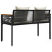 Bancă de exterior cu pernă Negru și Alb crem 117 x 54 x 74.5 cm - WALTI WALTI