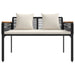 Bancă de exterior cu pernă Negru și Alb crem 117 x 54 x 74.5 cm - WALTI WALTI